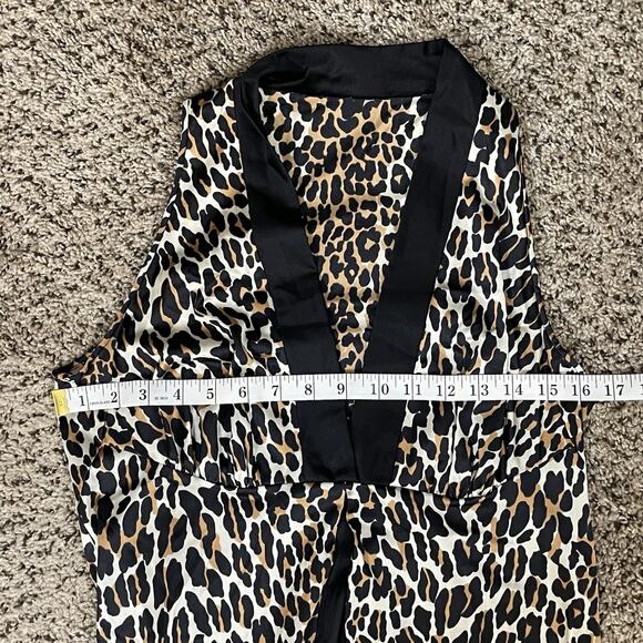 Vtg VANITY FAIR Animal Leopard Print Full Length Nightgown Nylon 60s 70s Sz 34 - Picture 6 of 7